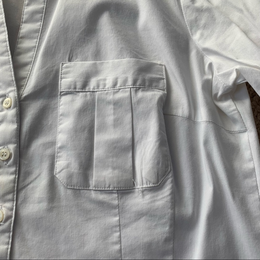 Zara Basic White Button Down Shirt Size:Cs. - image 3